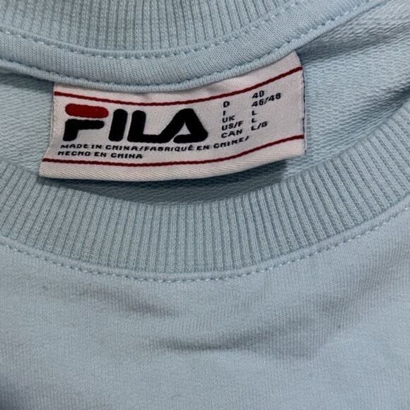 Fila Light Blue Crewneck Sweatshirt L - Picture 3 of 7